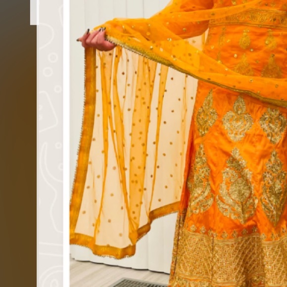 Anarkali Long Dress with Dupatta. PTP 19.”  Length 54” silk stunning silk dress - Picture 4 of 16